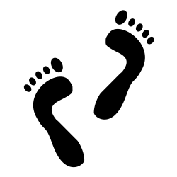 Trodat Printy 4922 Geocachingstempel Motiv Fußspuren SCHWARZ BLAU